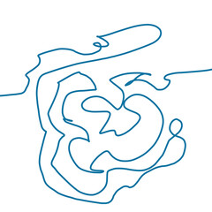 Doodle line art inspired by tangled thread that can be use for social media, wallpaper, e.t.c	