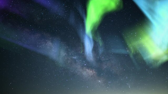 Aurora and Milky Way Time Lapse Cosmic Overture