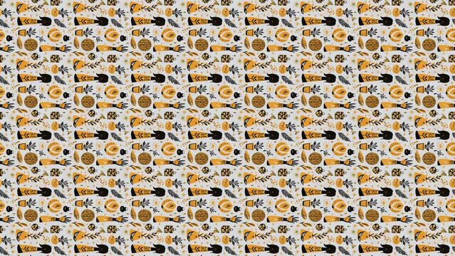 Floral pattern design. Loop Background Animation