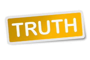Truth square sticker isolated on white