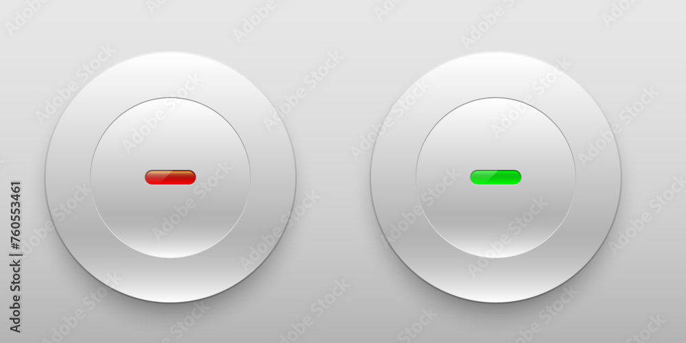 Fototapete Realistic power button icon isolated on white background, Icons for all web pages. navigation panel for a website, editable vector illustration EPS10.
