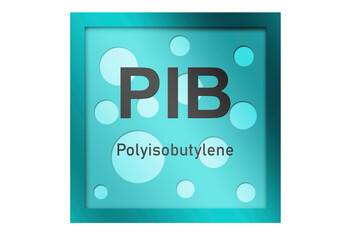 Fototapeta premium Polyisobutylene (PIB) polymer on blue background