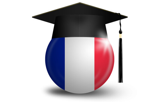 Graduation cap and France flag