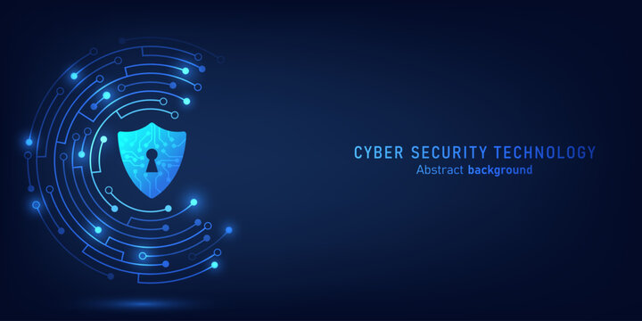 Cyber security technology on circuit board. Abstract background futuristic Hi tech style, Technology data protection system, Internet security and safety information personal, Vector and Illustration.