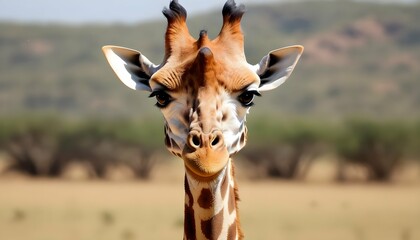 A Giraffe With Its Ears Flicking Back And Forth