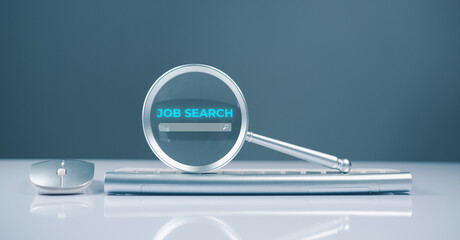 job search registration human HR research recruitment search resume form on computer networking...