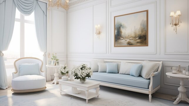 Cream and Soft Blue Achieve a serene and tranquil look with cream-colored walls and soft blue accents.
