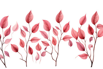 a group of pink leaves