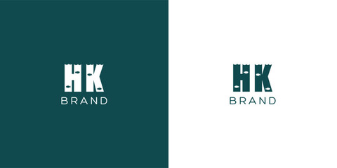 HK Letters vector logo design - obrazy, fototapety, plakaty