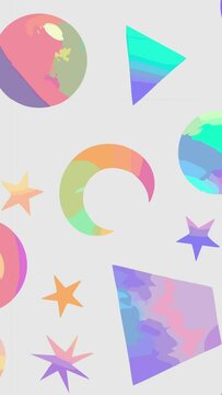 Pattern repeating shapes and colors. Loop Background Animation