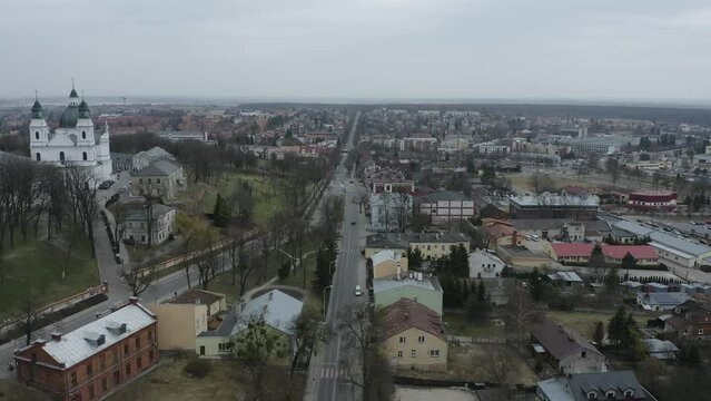 Beautiful Panorama Basilica Chelm Aerial View Poland