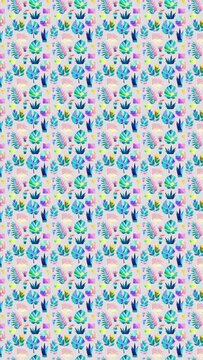 Vector graphics of colorful leaves. Loop Background Animation