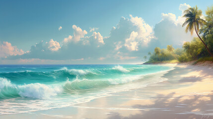 beach with palm trees