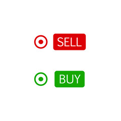 Isolated Buy and Sell stock market signal symbols - Finance signal indicator button.