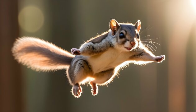 A Flying Squirrel With Its Fur Glistening In The S