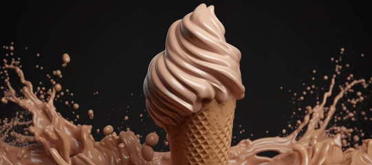 Foto auf Alu-Dibond splash of vanilla chocolate cone ice cream 63 © Nindya