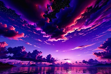 Abstract purple landscape