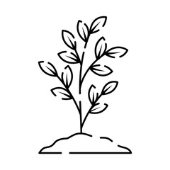 Soil line icon. Simple Plants Related Vector Line Icon. Contains such Icons as Leaf on Hand and Growing Conditions. Seeds and irrigation. Spring