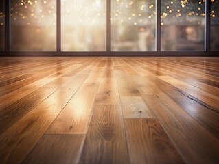 Spacious room with hardwood laminate flooring. Light illuminates the floor from the window
