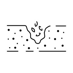 Soil line icon. Simple Plants Related Vector Line Icon. Contains such Icons as Leaf on Hand and Growing Conditions. Seeds and irrigation. Spring