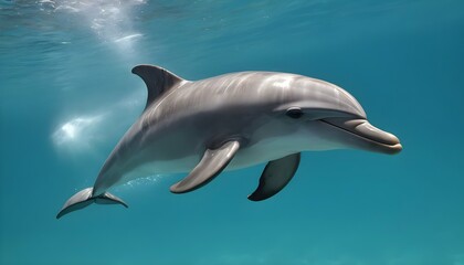 A Dolphin Spinning Around In Circles Underwater