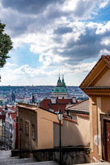 Naklejka na ściany i meble Charming narrow streets in Prague