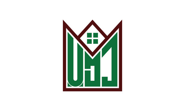 UDJ initial letter real estate builders logo design vector. construction, housing, home marker, property, building, apartment, flat, compartment, business, corporate, house rent, rental, commercial