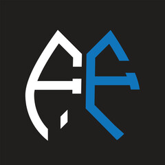 FF letter logo design on black background. FF creative initials letter logo concept. FF letter design.

