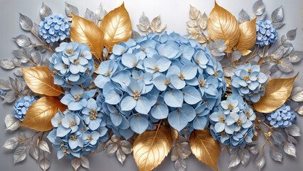 Fototapeta premium Beautiful abstract background with hydrangea flowers