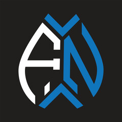 FN letter logo design on black background. FN creative initials letter logo concept. FN letter design.
