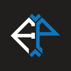 FP letter logo design on black background. FP creative initials letter logo concept. FP letter design.

