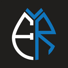 FR letter logo design on black background. FR creative initials letter logo concept. FR letter design.
