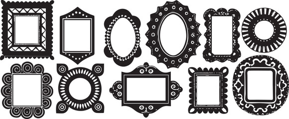 Set frames. Hand drawn vector illustration	