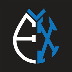 FX letter logo design on black background. FX creative initials letter logo concept. FX letter design.
