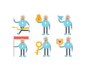 businessman characters set vector illustration