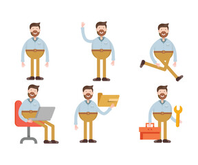people character in various poses vector illustration