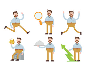 people character in various poses vector illustration