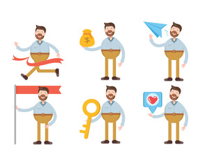 people character in various poses vector illustration