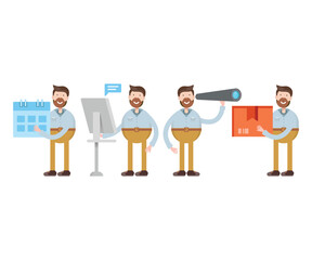 people character in various poses vector illustration