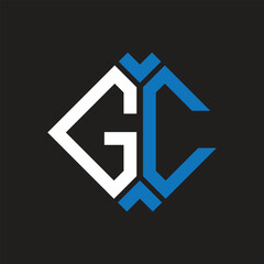 GC letter logo design on black background. GC creative initials letter logo concept. GC letter design.
