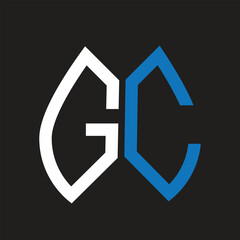 GC letter logo design on black background. GC creative initials letter logo concept. GC letter design.
