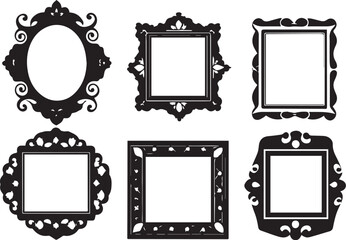 Set frames. Hand drawn vector illustration	