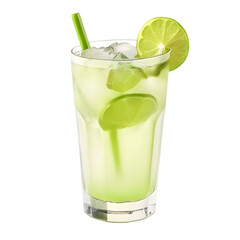 An Isolated Lime Rickey Cocktail Drink, Transparent Background, PNG