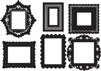 Set frames. Hand drawn vector illustration	