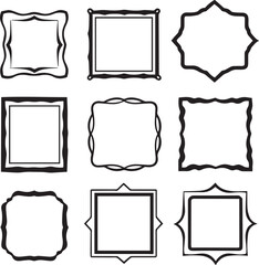 Set frames. Hand drawn vector illustration	