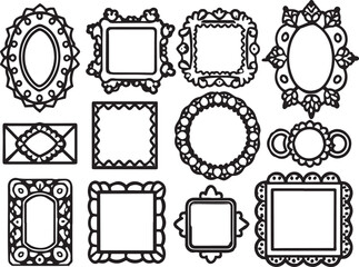 Set frames. Hand drawn vector illustration	