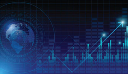 Stock market and trading.trend of graph vector design.Corporate future growth plan.digital graph.