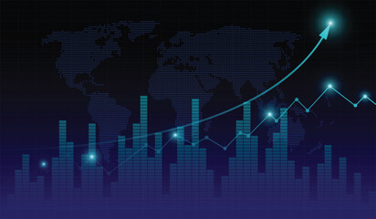 Stock market and trading.trend of graph vector design.Corporate future growth plan.digital graph.