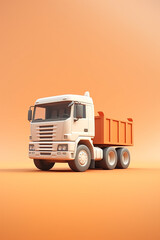 orange Truck. cute cartoon car icon. transport and cargo transportation