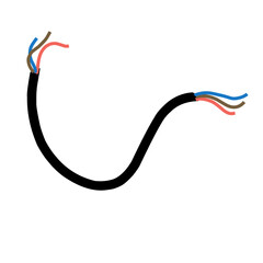 Cable Pieces Vector Illustration 